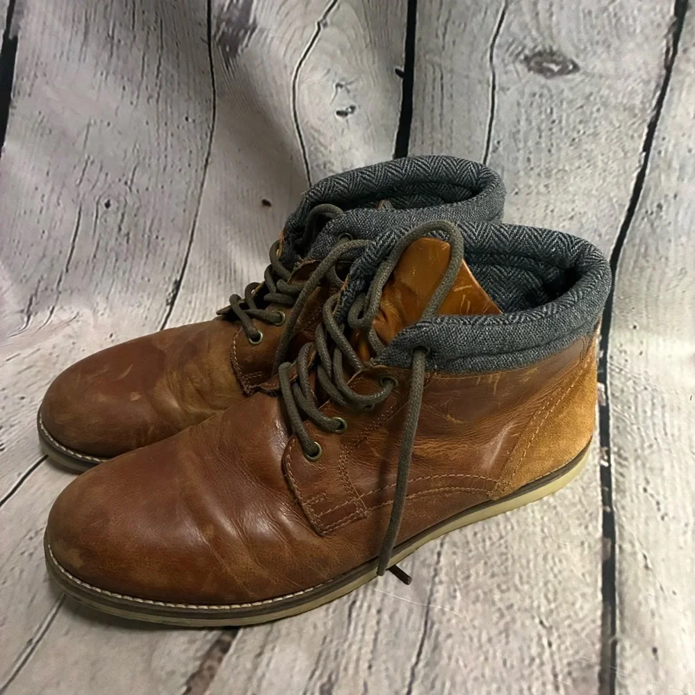 Crevo Geoff Chukka Boots Men‎ Size 12 Casual Lace Up Brown Leather Ankle Boots